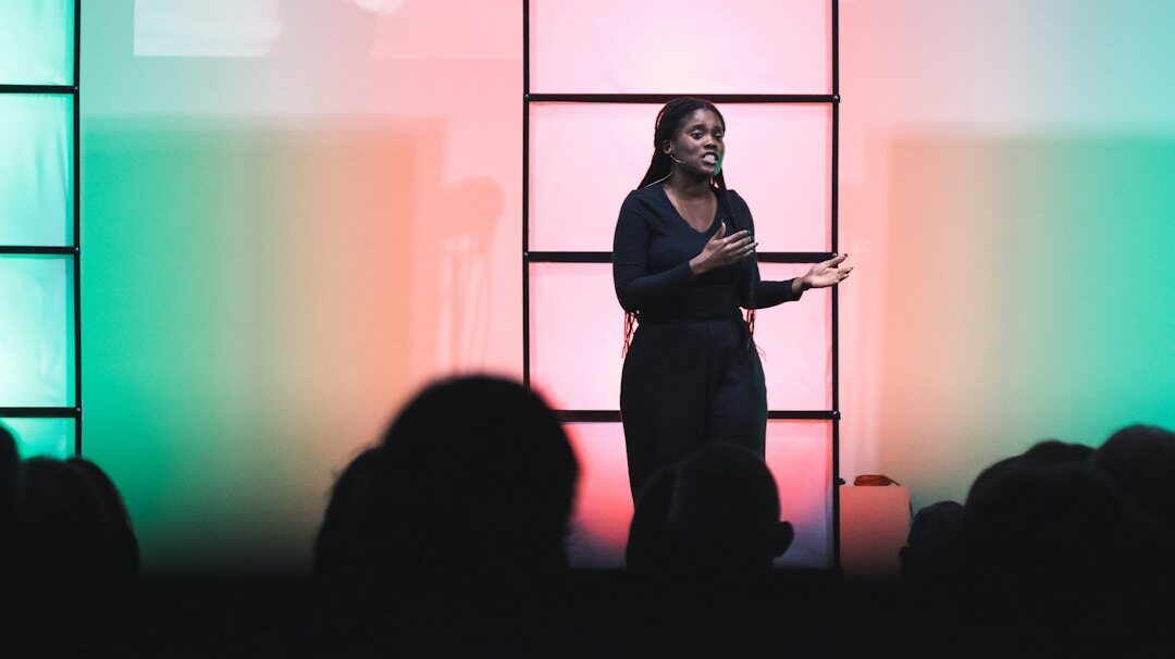 speaker on stage