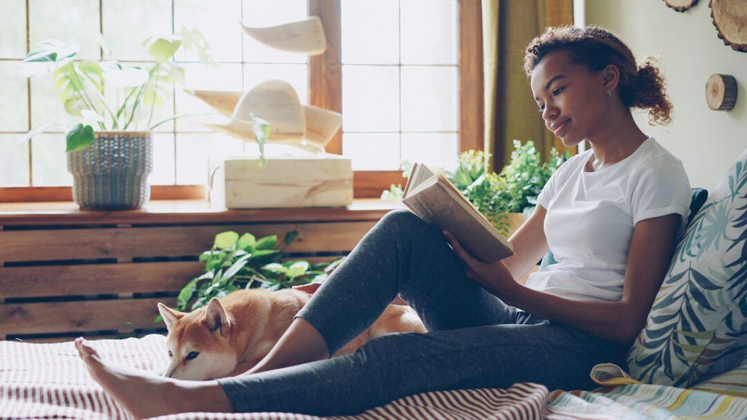 woman journaling at home